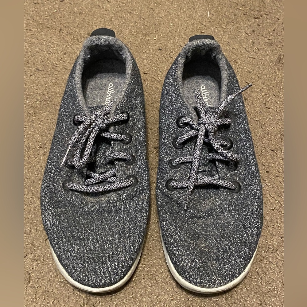 Mens‎ Charcoal Gray White Allbirds Wool Runners Casual Sneakers Size 9